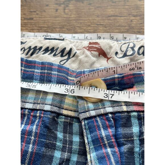 Tommy Bahama Mens 35X 8 Inseam Blue Striped Linen Blended Casual Shorts - Picture 5 of 8